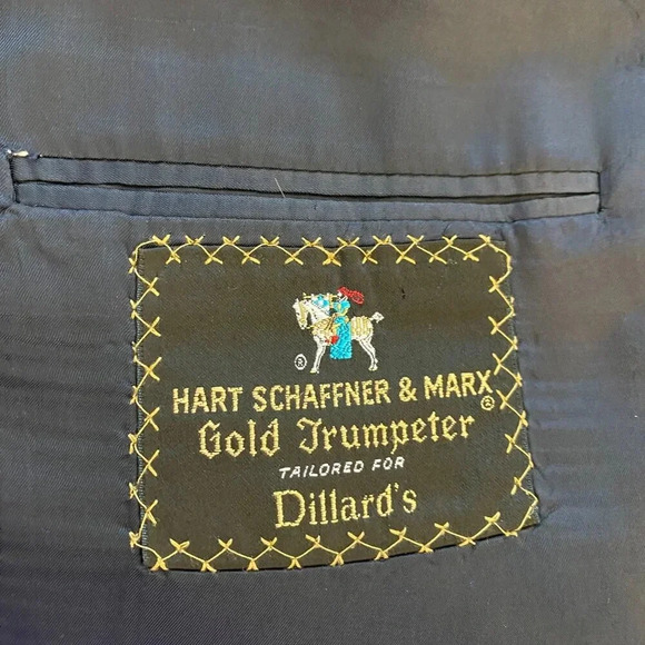 Hart Schaffner Marx Wool Sport Coat Dinner Jacket Blazer Men's 44R Navy Career - Picture 12 of 13